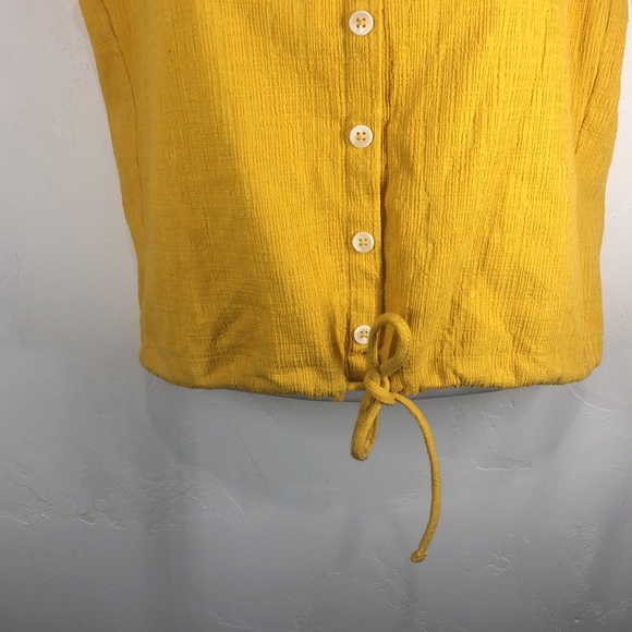Texture & Thread Madewell yellow tie front top size medium - Picture 3 of 11